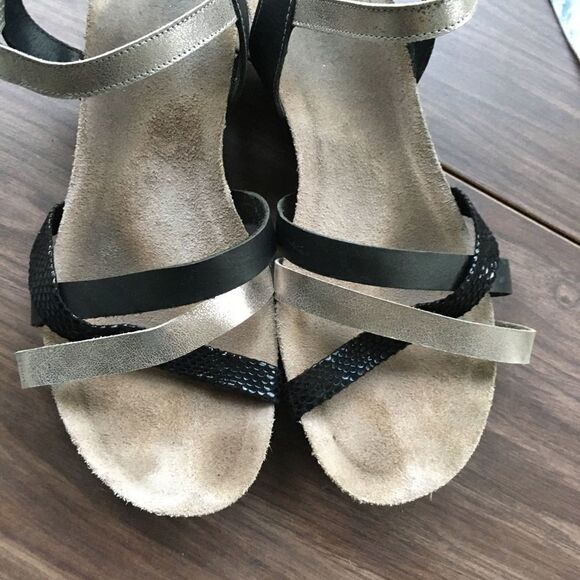 MUNRO Cork Wedge Strappy Leather Sandals Summer Shoes 11 - Picture 6 of 11
